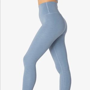 ALO Beyond Yoga high waist avenue legging, ribbed in baby blue